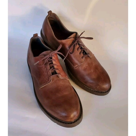 Vtg Men\'s 12M Derby Lace Up Shoes Aged Distressed Time Worn Patina Zodiac USA main image 6